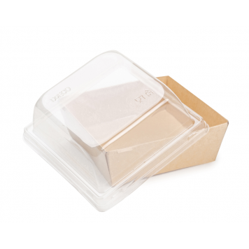 Контейнер бумажный квадратный без крышки OSQ SmartPack 550 box 550 мл крафт  (50 шт в упаковке) /450-2