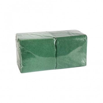 Салфетки бумажные 24х24 см, 1-слойные, интенсив зеленые, 400 листов в упаковке /15