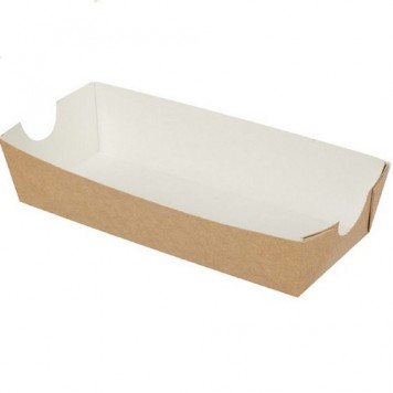 Лоток для хот-догов 185х95х45 мм, крафт 50 штук в упаковке/250-1