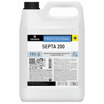 Универсальное моющее средство с дезинфицирующим эффектом Pro-Brite Septa-200 (191-5) 5 л (концентрат)