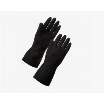 Перчатки хозяйственные с хлопковым напылением L черные K/60