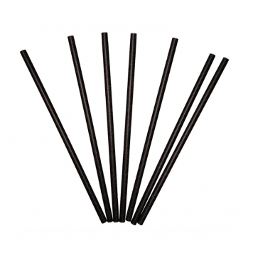 Трубочки коктейльные прямые черные 12*250 мм (250 штук в  упаковке) /12