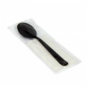 Набор столовых приборов 2 Черный Кристалл элит BLACK (ложка, салфетка) 18 см/400