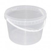 Ведро пищевое пластиковое 3.25 литров, прозрачное D=195 /45/90