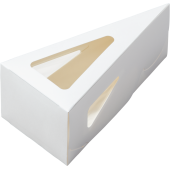 Контейнер бумажный для кусочка торта 160*60 треугольный белый (25 шт в упаковке, 500 шт в коробке)