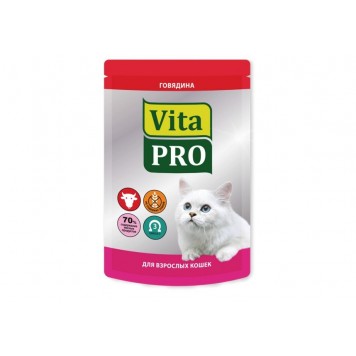 VITA PRO 100 г пауч консервы для кошек от 1 года говядина/12