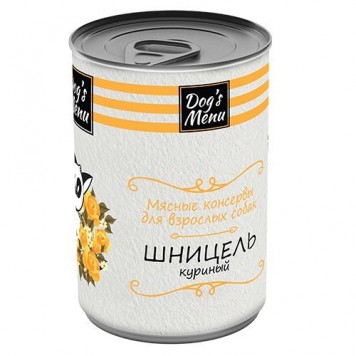 Dog`s Menu 340 г консервы для взрослых собак шницель куриный 1х12