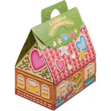 Коробка для сладостей "Домик" 175х120х190 (Пряничный Домик)/50