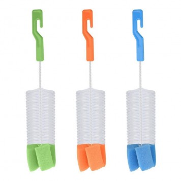 Ершик для мытья бутылок с поролоном Комби 26 см-1