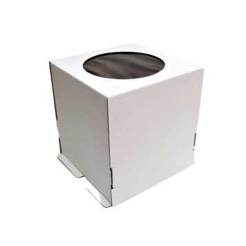 Коробка для торта белый с окном 320х320х350 мм /10