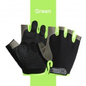 Перчатки без пальцев для спортзала, фитнеса, для рыбалки, езды на велосипеде зеленые, размер L