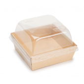 Крышка пластиковая купольная для контейнера бумажного для салата OSQ SmartPack 550 141х141х56 50/450