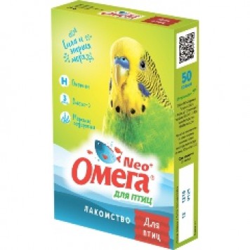 Лакомство для птиц ФАРМАКС ОМЕГА NEО+ биотин, омега 3 и морские водоросли, 50 г