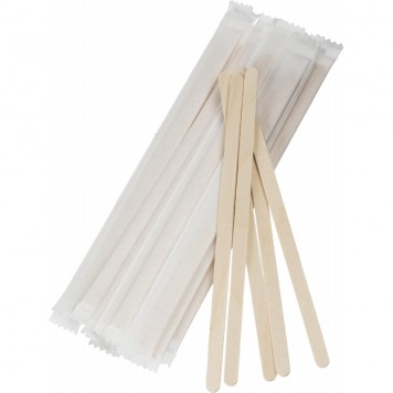 Размешиватель деревянный 14 см в индивидуальной упаковке 250 штук в упаковке /20