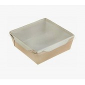 Бумажный контейнер для салата, без крышки OpSalad 167х167х63 мм, 1200 мл крафт/300
