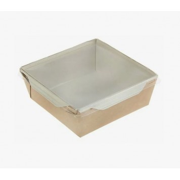 Бумажный контейнер для салата, без крышки OpSalad 167х167х63 мм, 1200 мл крафт/300