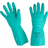 Перчатки КЩС нитриловые Ампаро Риф 447513 зеленые (размер 9, L)