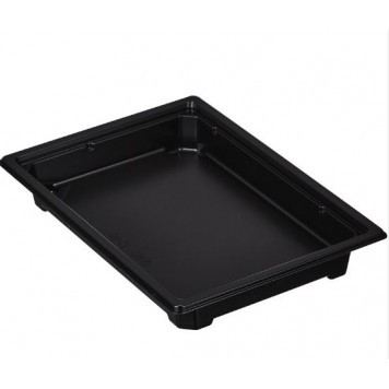 Контейнер дно для суши и роллов С-19, 182х128х24 мм черный ПЭТ /420