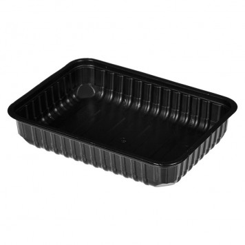 Контейнер прямоугольный низкий без крышки К-179 500 мл, 179х132х37 мм черный ДП (50 шт в упаковке, 500 шт в коробке)