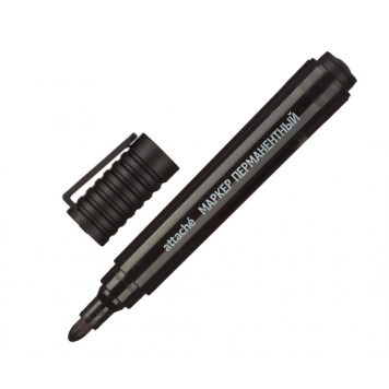 Маркер перманентный Attache 2-3мм, черный/12