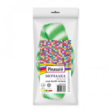 Мочалка для тела вязаная Pleasure сolor синтетическая, длинная с ручками полосатая