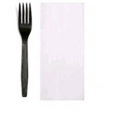 Набор столовых приборов 2 Черный (вилка, салфетка) 18 см/400