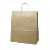 Крафт-пакет бумажный коричневый с кручеными ручками 320х200х370 мм 70г/м2/300