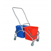 Тележка уборочная двухведерная 2х25 без отжима металл каркас