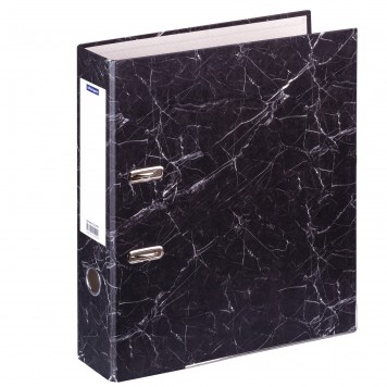 Папка-регистратор OfficeSpace 70мм, мрамор, черная