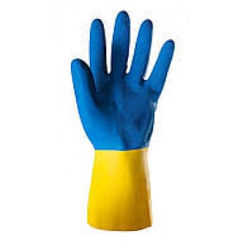 Перчатки хозяйственные латексные сверхпрочные БИКОЛОР М/12/120
