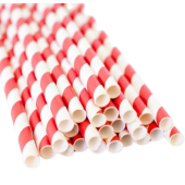 Трубочки бумажные одноразовые d 8мм 230мм "Леденец" 200шт/упак