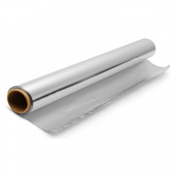 Фольга пищевая алюминиевая 450 мм x 50 м, толщина 9 мкм, 10 рулонов