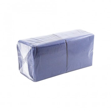 Салфетки бумажные 24х24 см, 1-слойные, синие, 400 листов в упаковке /15-1