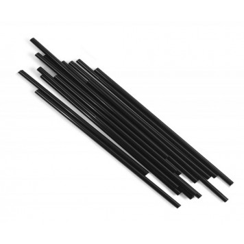 Трубочки коктейльные прямые Черные 8*240 мм (135 штук в упаковке) /48