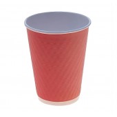 Стакан одноразовый бумажный 2 сл 250 мл d=80мм с конгревом Waffle Color красный (25 шт в упаковке) /500