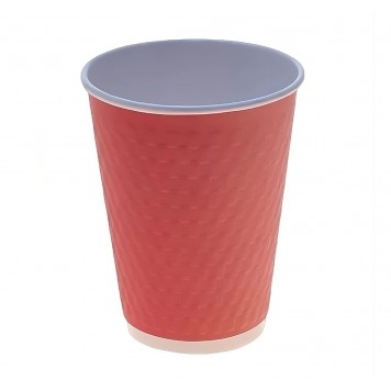 Стакан одноразовый бумажный 2 сл 250 мл d=80мм с конгревом Waffle Color красный (25 шт в упаковке) /500