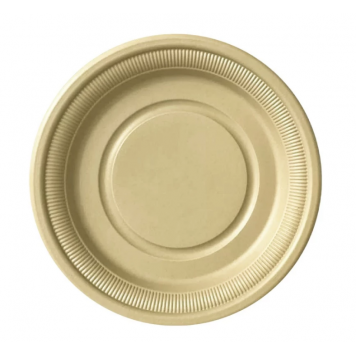 Тарелка биоразлагаемая d-230мм древесное волокно, бежевая 10шт/упак/30
