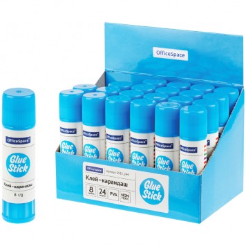 Клей-карандаш OfficeSpace, 8 г /24