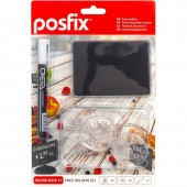 Ценникодержатель-подставка с меловой табличкой пластиковый 74х52 мм прозрачный (в наборе: 6 держателей, 6 табличек А8, маркер)