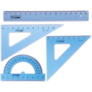 Набор чертежный малый СТАММ прозрачный тонированный