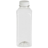 Бутылка пластиковая с крышкой квадратная 1 л, d=38 широкое горло  /100