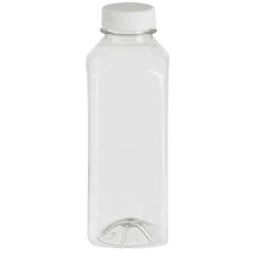 Бутылка пластиковая с крышкой квадратная 1 л, d=38 широкое горло (100 шт в упаковке)