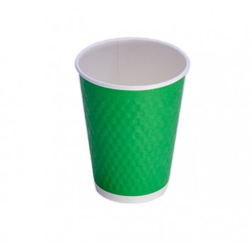 Стакан одноразовый бумажный 2 сл 250 мл d=80мм с конгревом Waffle Color зеленый (35 шт в упаковке) /525