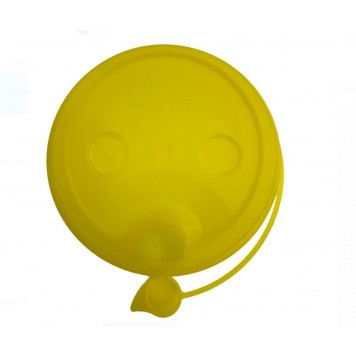 Крышка со съёмным питейником d=90мм, желтая матовая (50 шт в упаковке, 1000 шт в коробке)