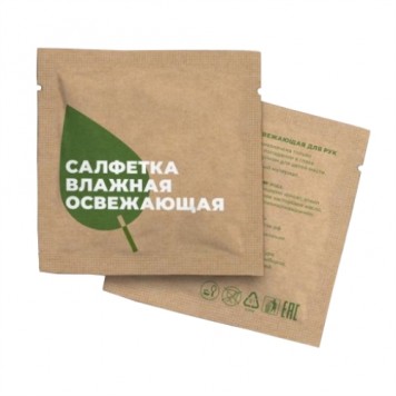 Влажные салфетки в индивидуальной упаковке 1500 шт, Крафт
