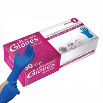 Перчатки латексные особопрочные High Risk S (25 пар в упаковке)
