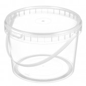 Ведро пищевое пластиковое с крышкой 2 литра , прозрачное D=170 /138