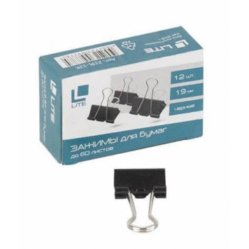 Зажимы inФОРМАТ черный металл 19 мм/12шт.уп