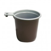 Чашка кофейная одноразовая пластиковая 200мл, бело-коричневая (50 штук в упаковке) /1000
