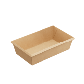 Контейнер бумажный на вынос односекционный ONECLICK 500 мл, 160x120x45 мм крафт 50//400